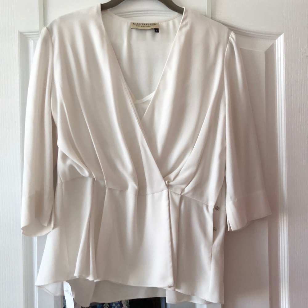 NWT MM LaFleur off white 3/4 sleeve top